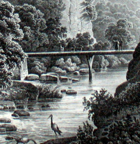 Brücke bei der Mühle um 1829 Brücke bei der Mühle um 1829