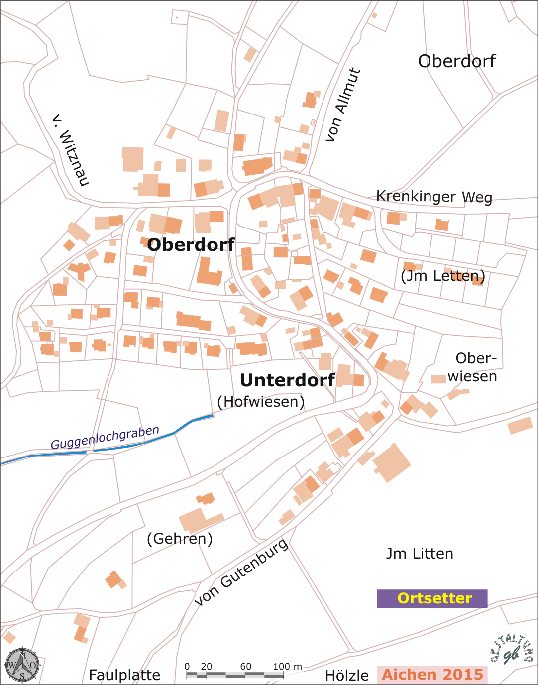 Aichen GIS-Karte - Ortsetter 2015.